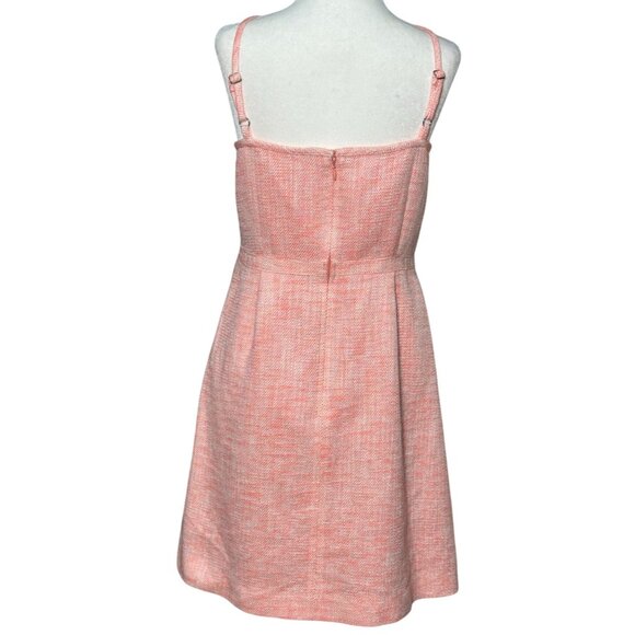 J. Crew womens Romantic Chic dress Size 12 Orange/white/Pink  pockets Sleeveless - Picture 3 of 12